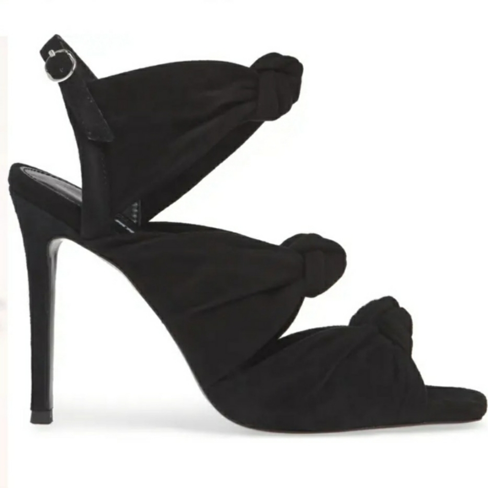 Black Suede 'Vinnie' Knotted Slingback Sandal by Charles David SIZE 8 - Picture 2 of 14